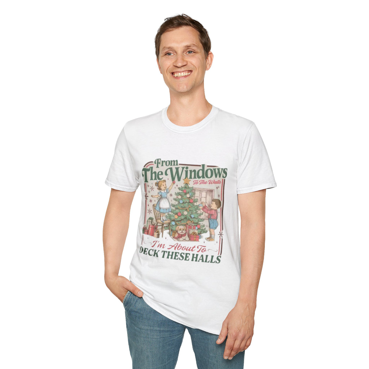 From the Windows Vintage Christmas T-Shirt — “I’m About To Deck These Halls” Holiday Tee