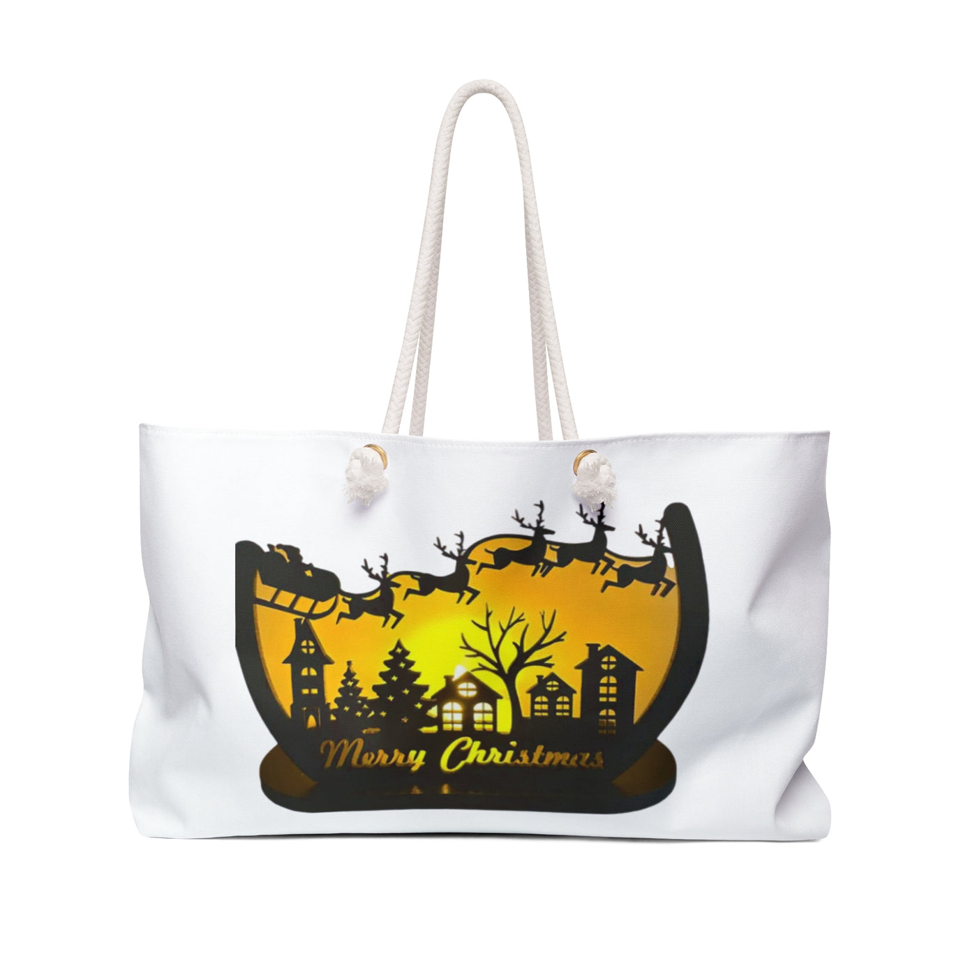 Christmas Snow Globe Weekender Bag — Merry Christmas Holiday Travel Tote