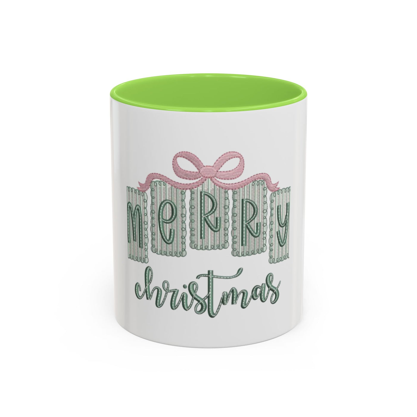 Christmas Mug — 'Merry Christmas' Pastel Gift-Tag Design (11oz/15oz)