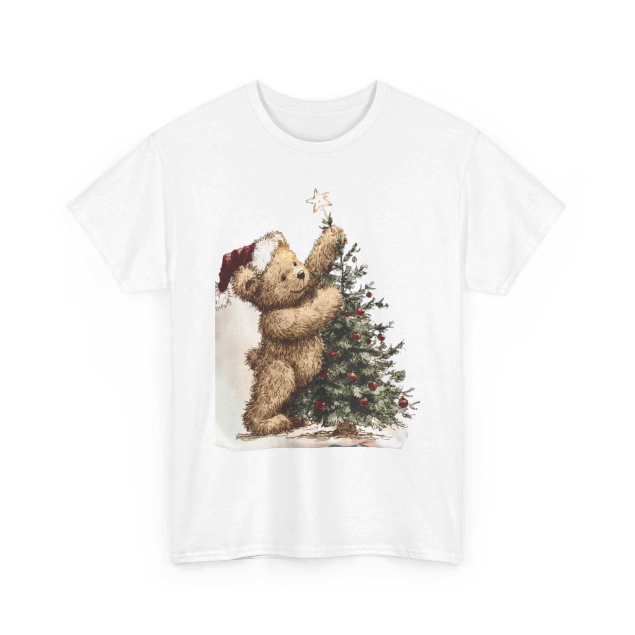 Christmas Bear T‑Shirt - Cute Teddy Decorating Tree Holiday Tee
