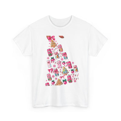 New Hampshire Floral State Outline T-Shirt — Pink Flower Pattern Tee