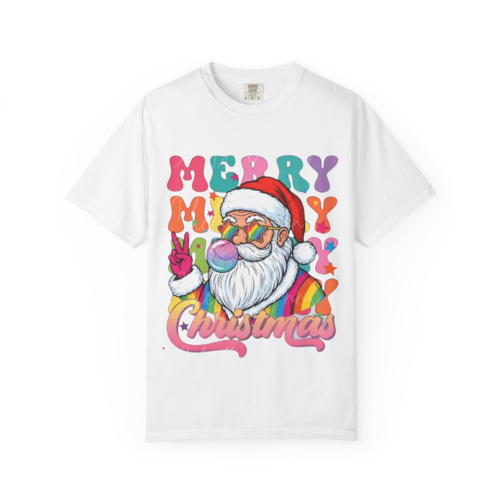 Christmas Santa T-Shirt — Retro 'Merry Merry Christmas' Graphic