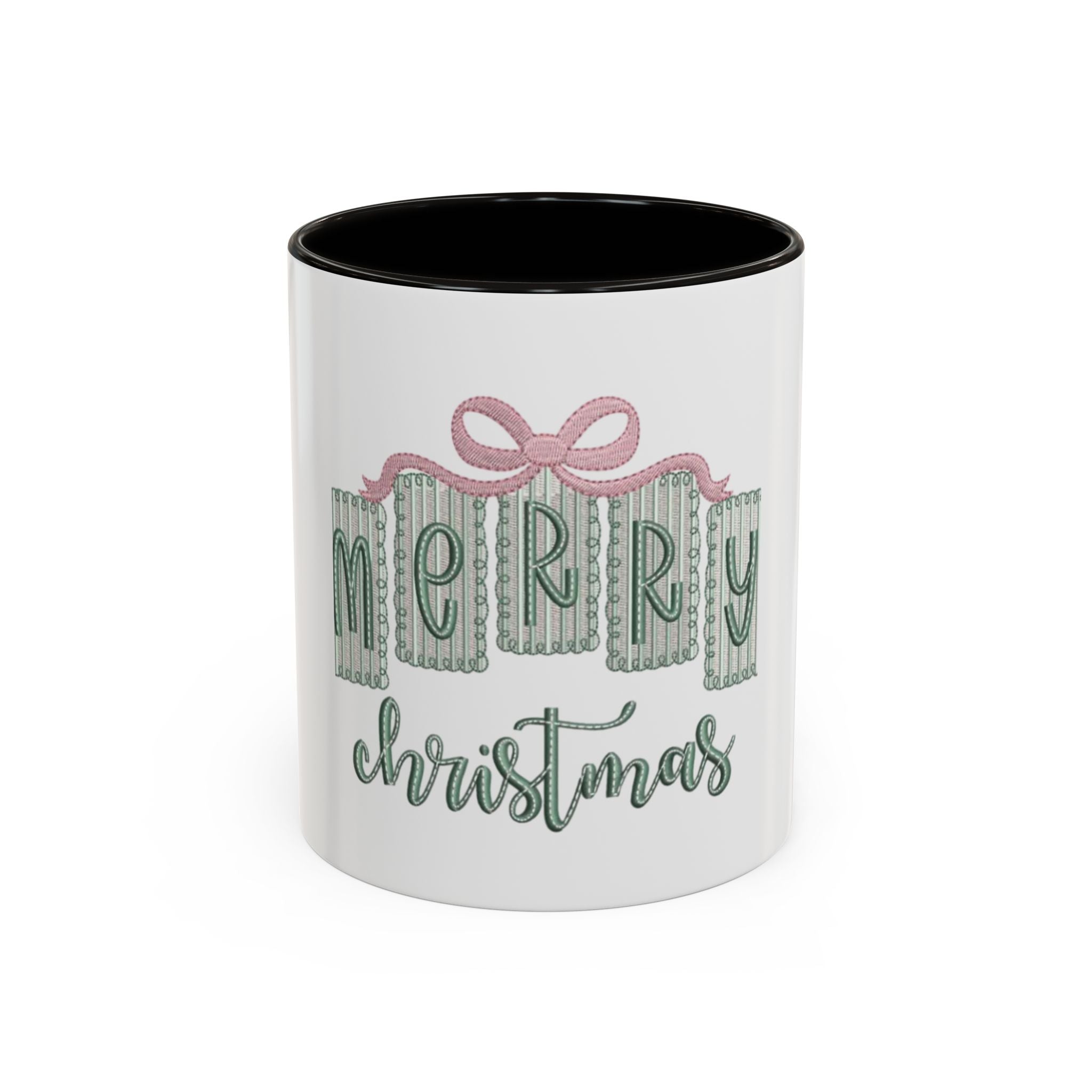 Christmas Mug — 'Merry Christmas' Pastel Gift-Tag Design (11oz/15oz)