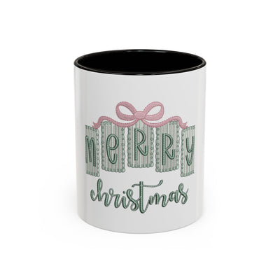 Christmas Mug — 'Merry Christmas' Pastel Gift-Tag Design (11oz/15oz)