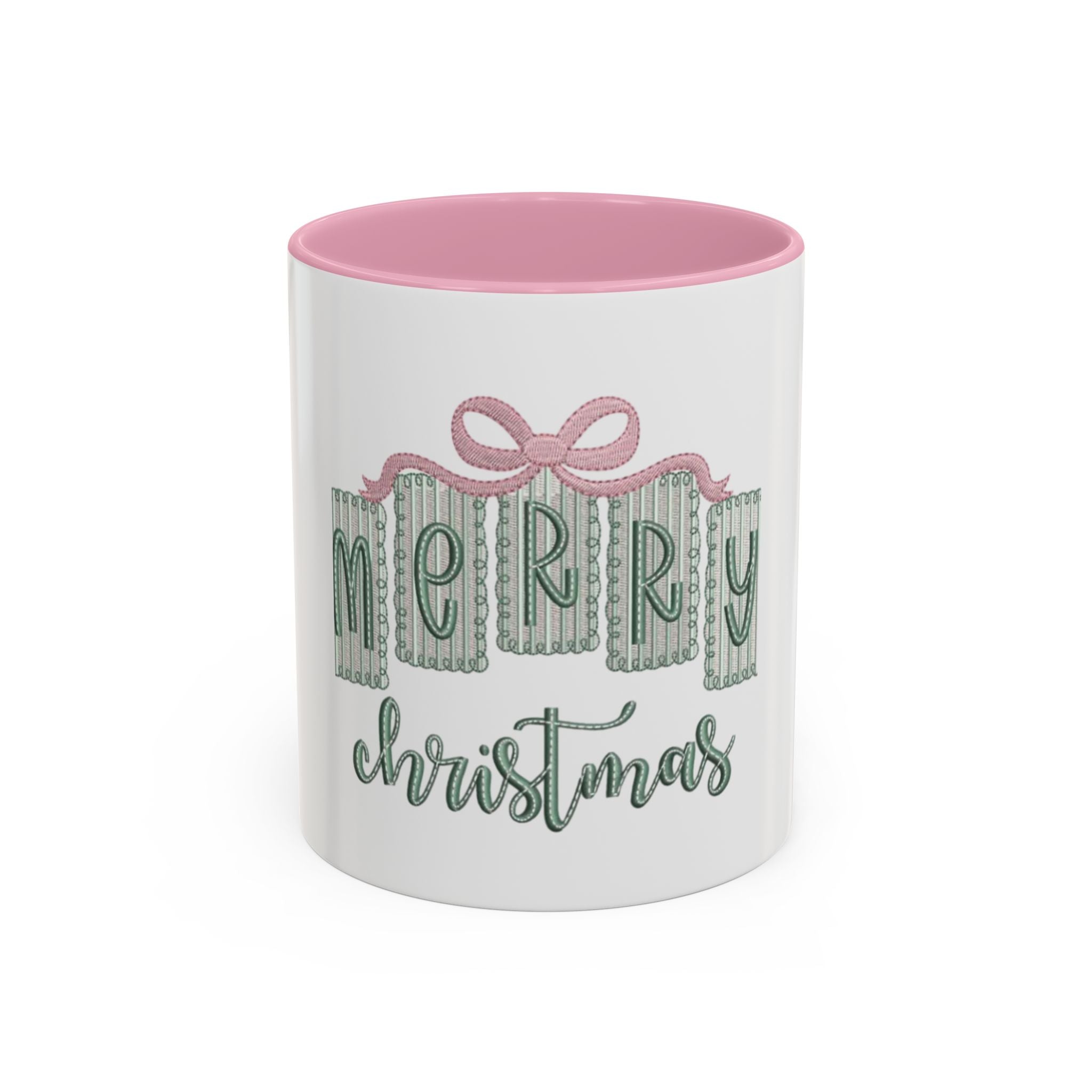 Christmas Mug — 'Merry Christmas' Pastel Gift-Tag Design (11oz/15oz)