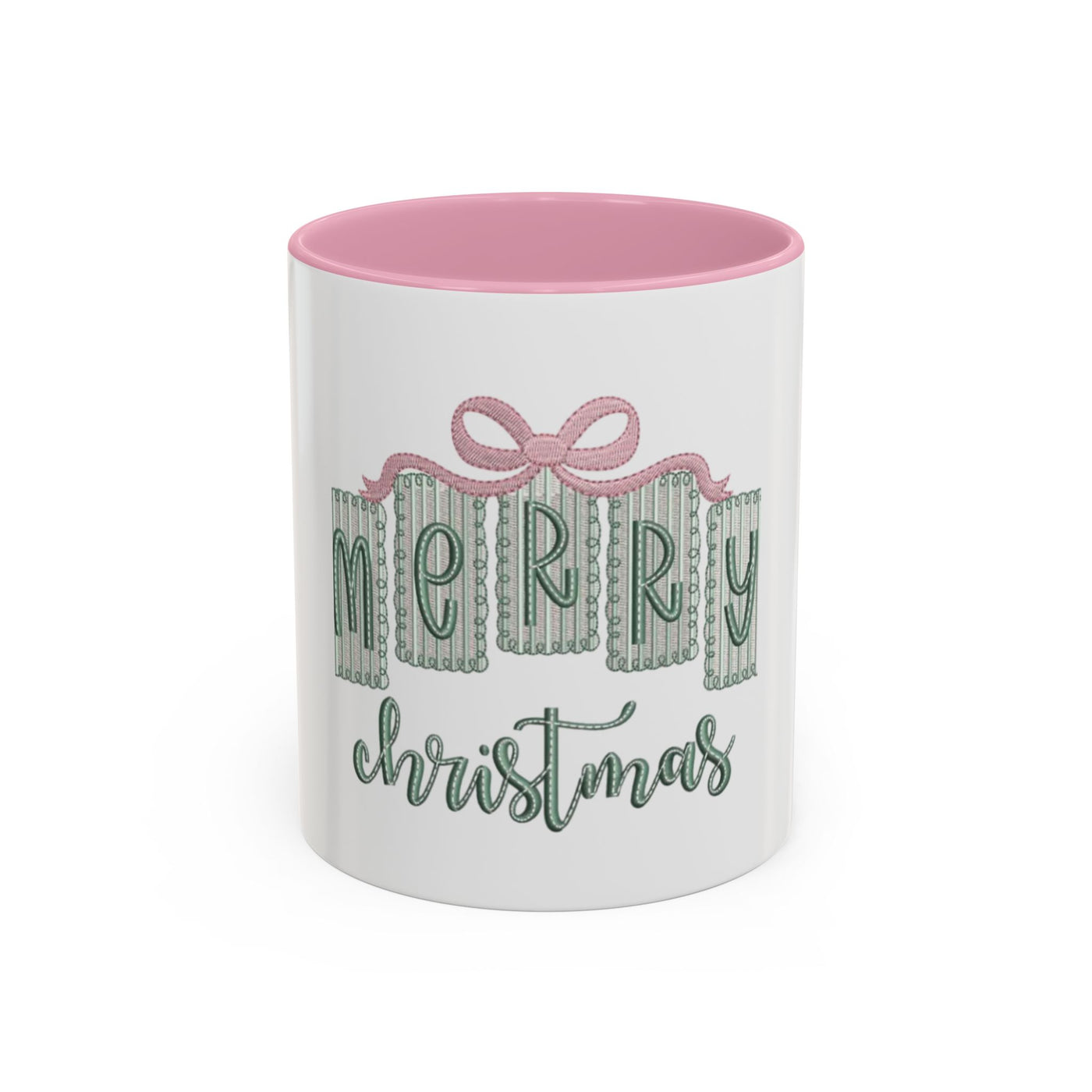 Christmas Mug — 'Merry Christmas' Pastel Gift-Tag Design (11oz/15oz)