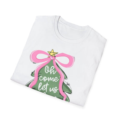Oh Come Let Us Adore Him Christmas Tree T-Shirt