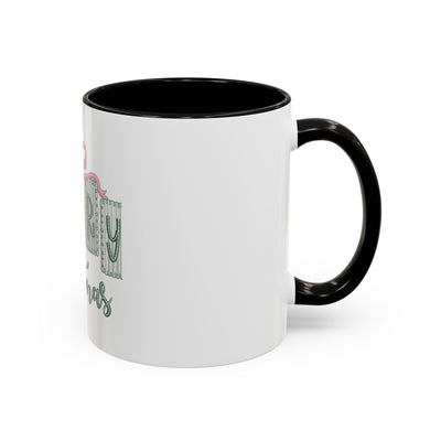 Christmas Mug — 'Merry Christmas' Pastel Gift-Tag Design (11oz/15oz)