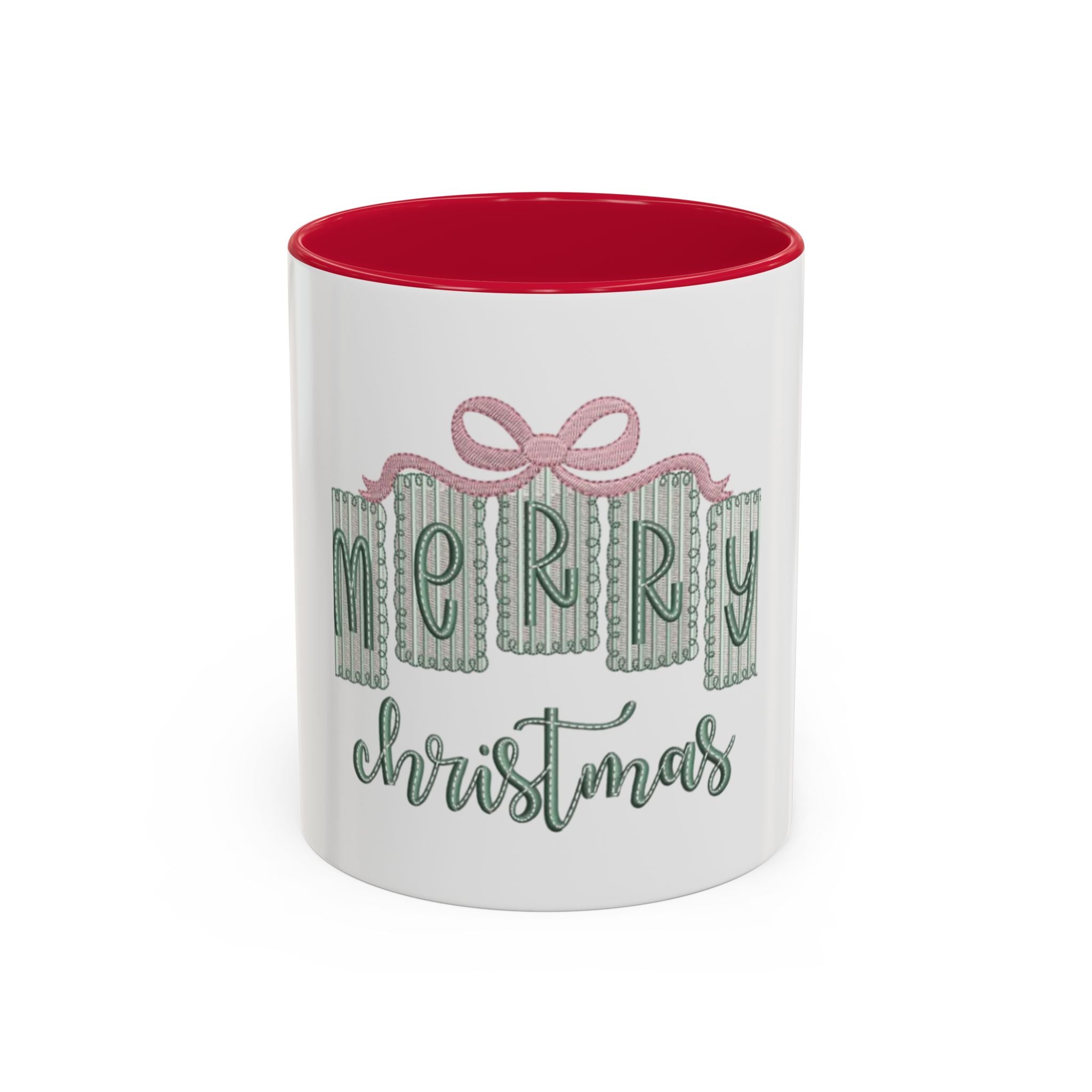 Christmas Mug — 'Merry Christmas' Pastel Gift-Tag Design (11oz/15oz)