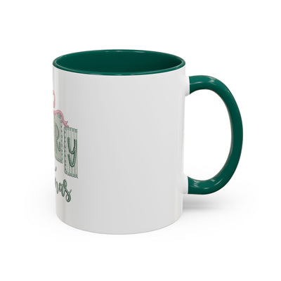 Christmas Mug — 'Merry Christmas' Pastel Gift-Tag Design (11oz/15oz)