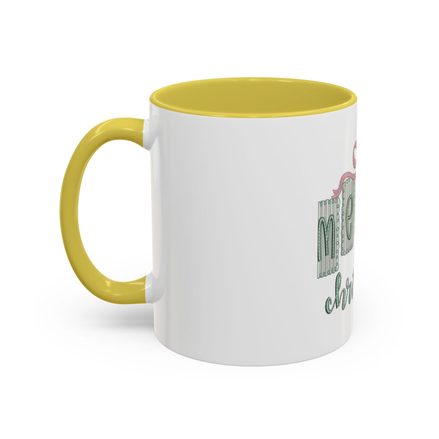 Christmas Mug — 'Merry Christmas' Pastel Gift-Tag Design (11oz/15oz)