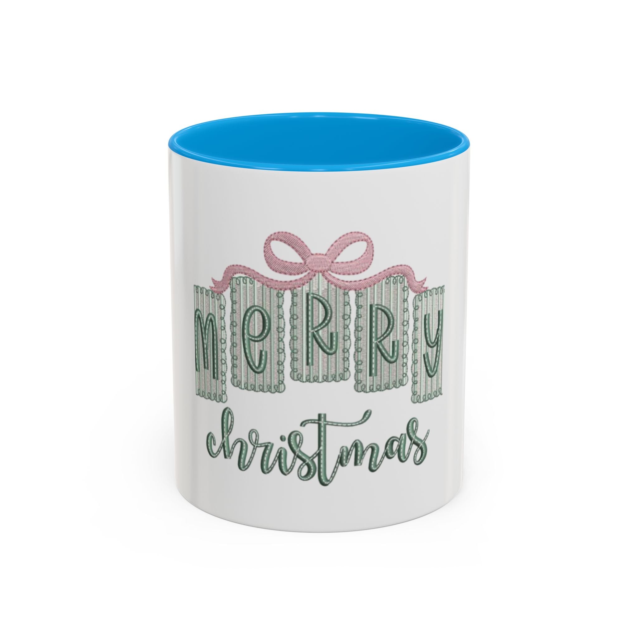 Christmas Mug — 'Merry Christmas' Pastel Gift-Tag Design (11oz/15oz)