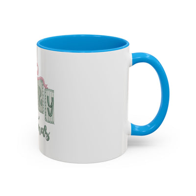 Christmas Mug — 'Merry Christmas' Pastel Gift-Tag Design (11oz/15oz)