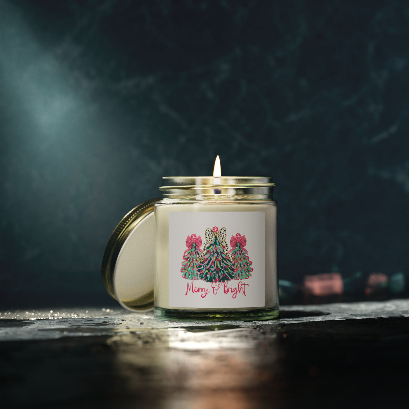 Merry & Bright Coconut Apricot Scented Candle (4oz & 9oz)