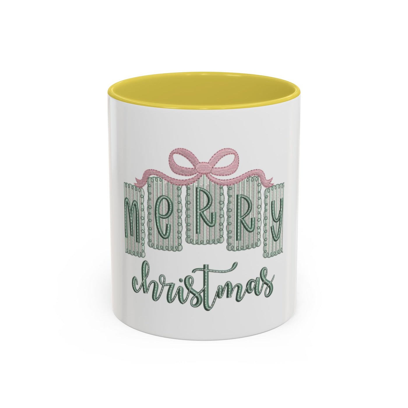 Christmas Mug — 'Merry Christmas' Pastel Gift-Tag Design (11oz/15oz)