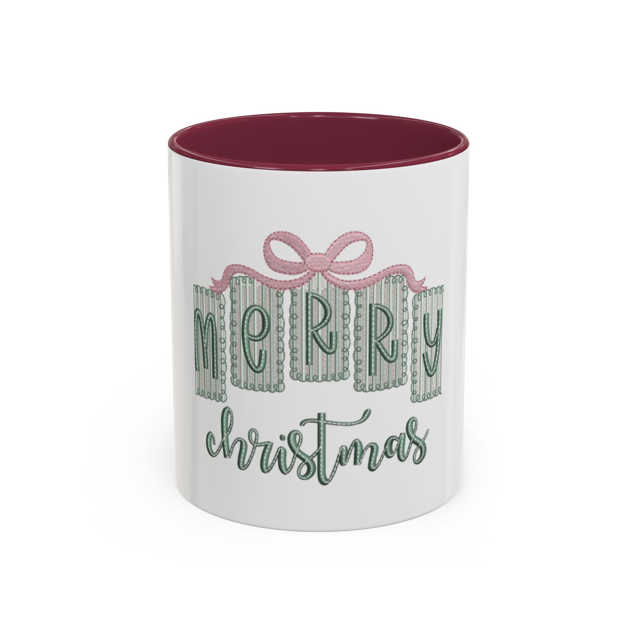 Christmas Mug — 'Merry Christmas' Pastel Gift-Tag Design (11oz/15oz)