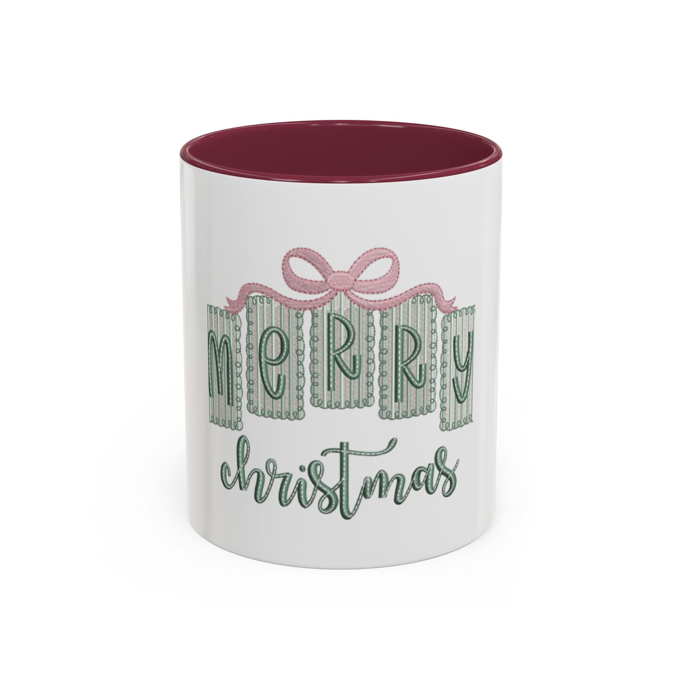 Christmas Mug — 'Merry Christmas' Pastel Gift-Tag Design (11oz/15oz)