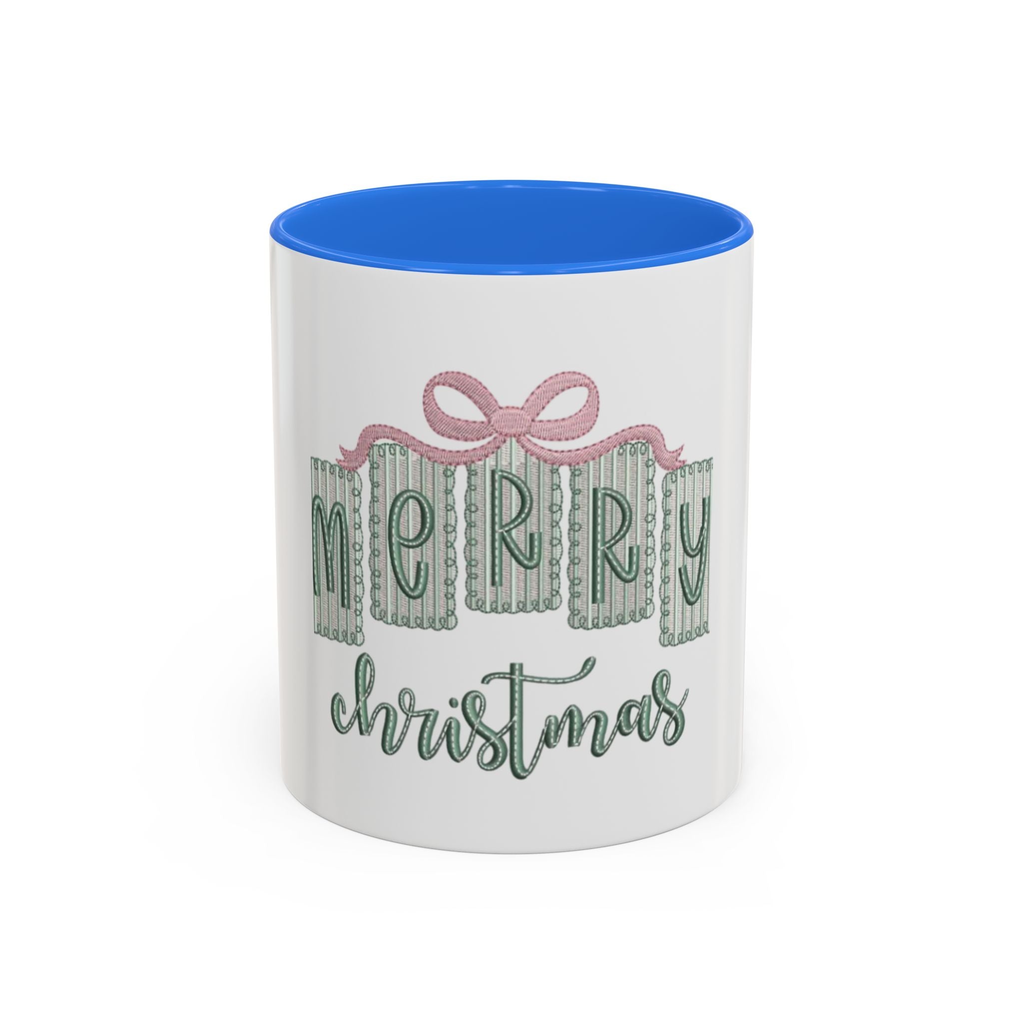 Christmas Mug — 'Merry Christmas' Pastel Gift-Tag Design (11oz/15oz)