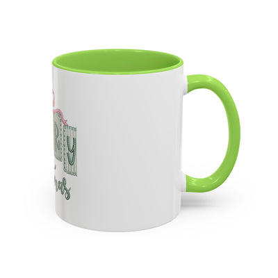 Christmas Mug — 'Merry Christmas' Pastel Gift-Tag Design (11oz/15oz)