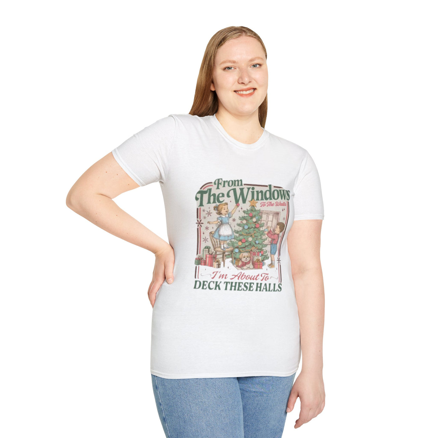 From the Windows Vintage Christmas T-Shirt — “I’m About To Deck These Halls” Holiday Tee